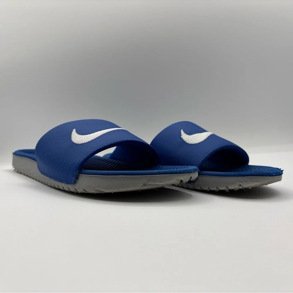 Nike Boys Youth Kawa Slide Sandals Blue/Gray Size 5Y 819352-400